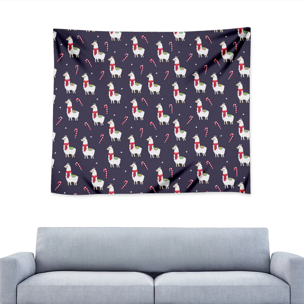 Xmas Llama Pattern Print Tapestry