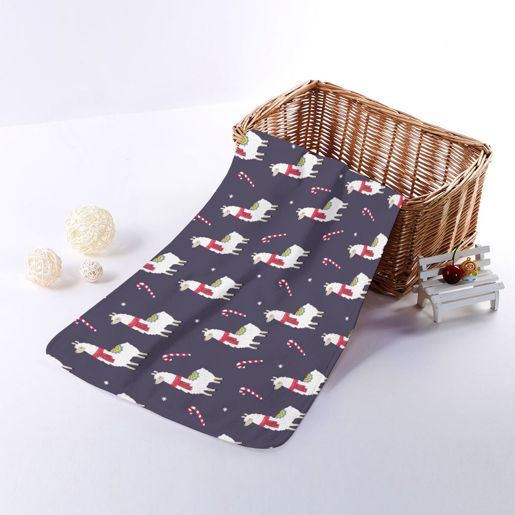 Xmas Llama Pattern Print Towel