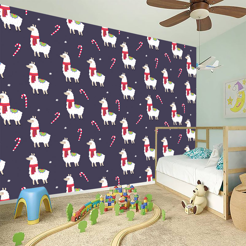 Xmas Llama Pattern Print Wall Sticker