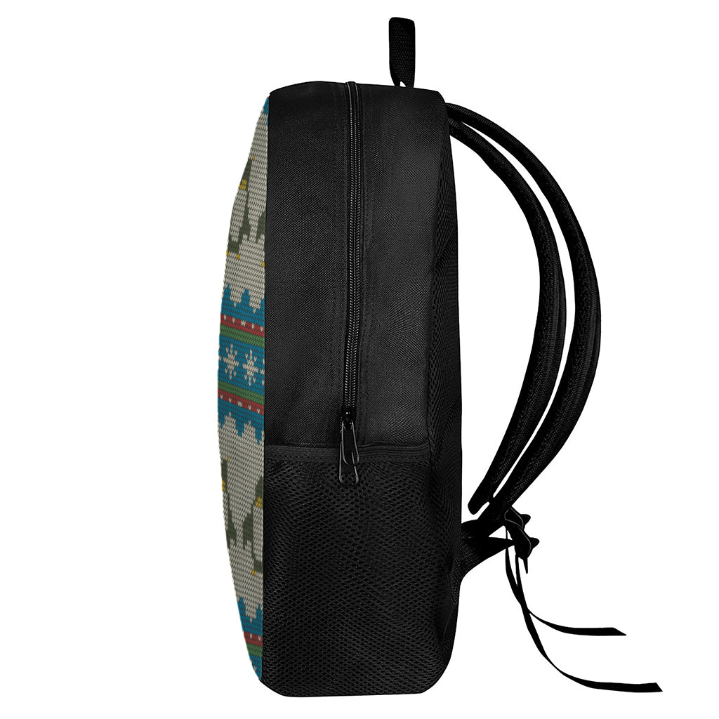 Xmas Penguin Pattern Print 17 Inch Backpack