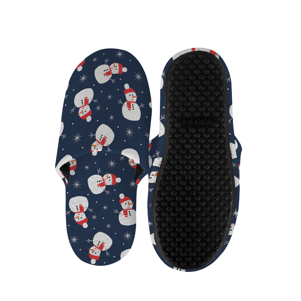 Xmas Snowman Pattern Print Slippers