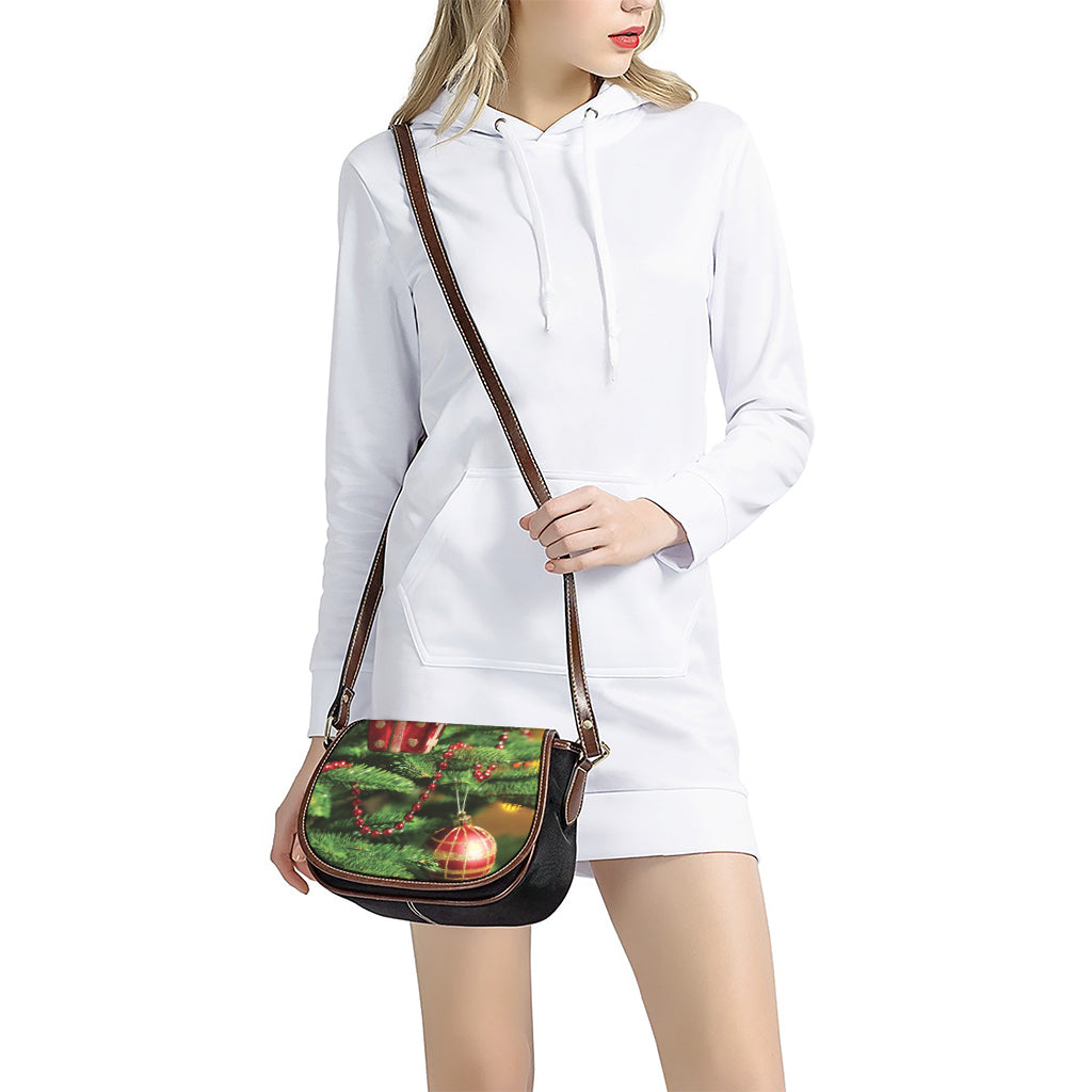 Xmas Tree Print Saddle Bag