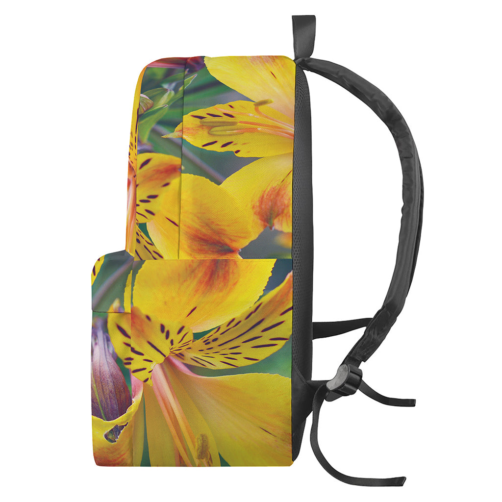 Yellow Alstroemeria Print Backpack
