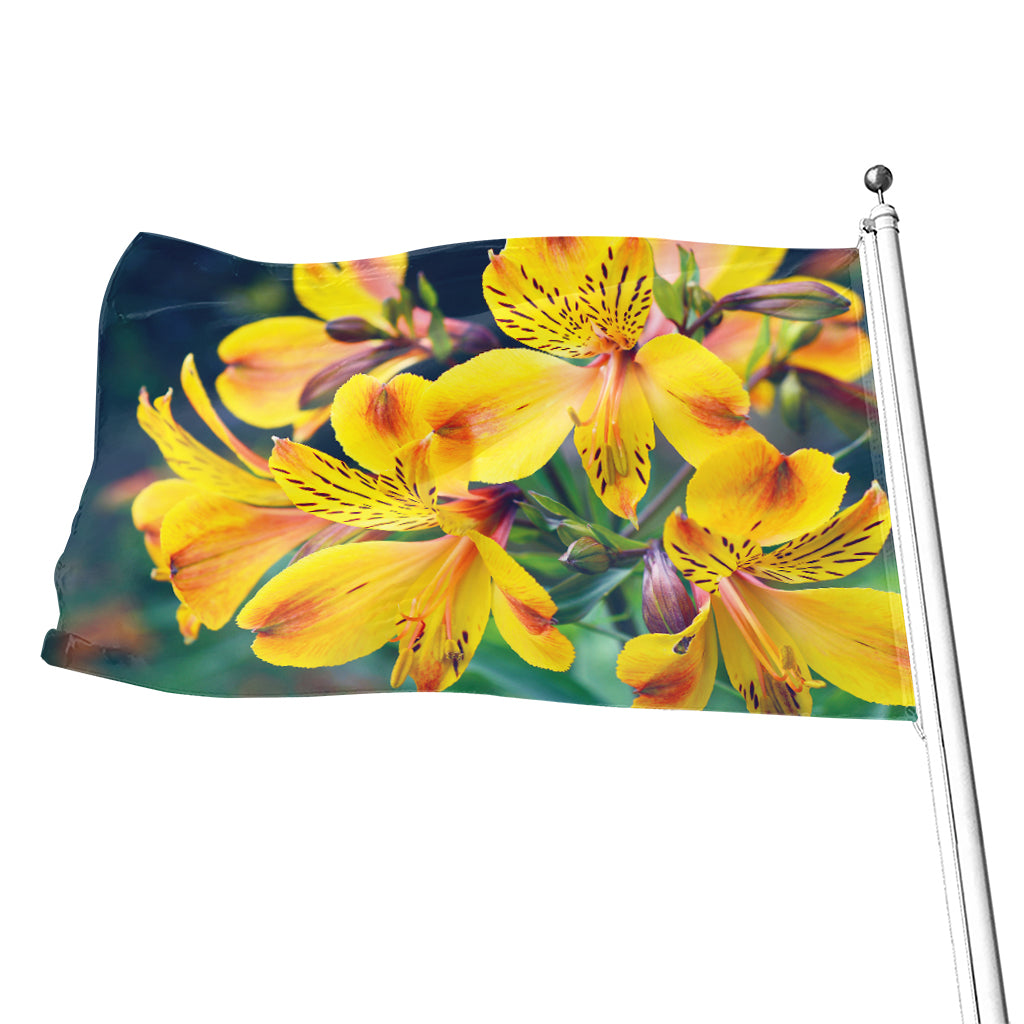 Yellow Alstroemeria Print Flag