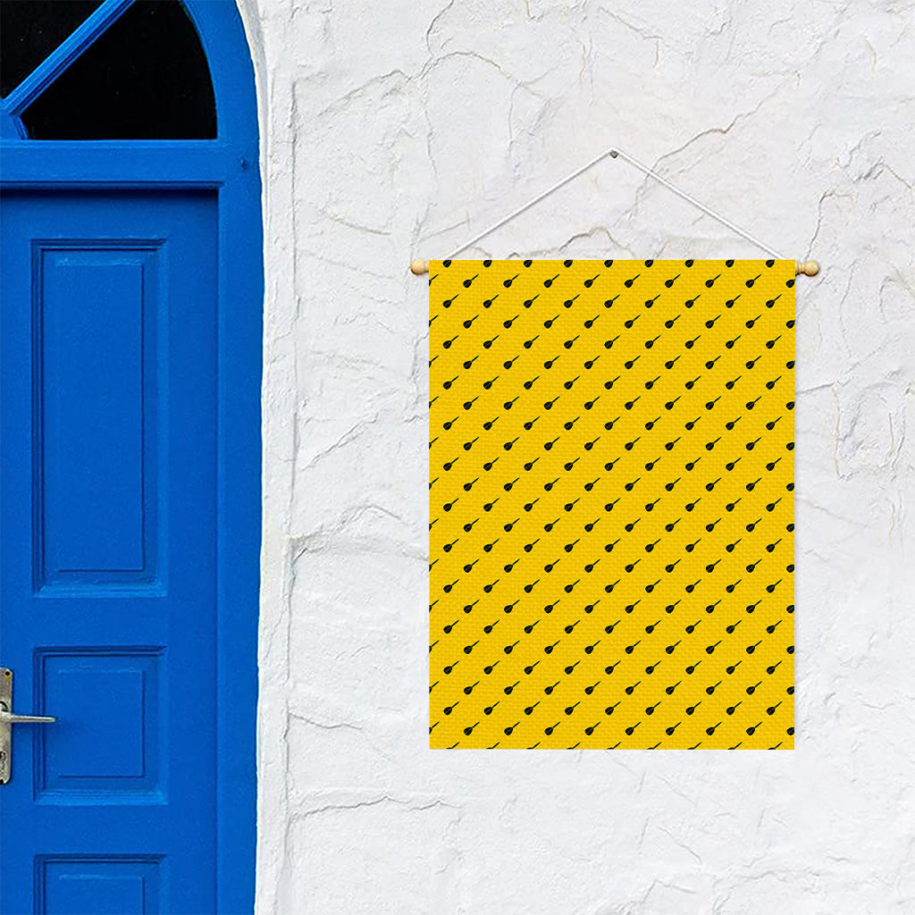 Yellow And Black Dart Pattern Print Garden Flag