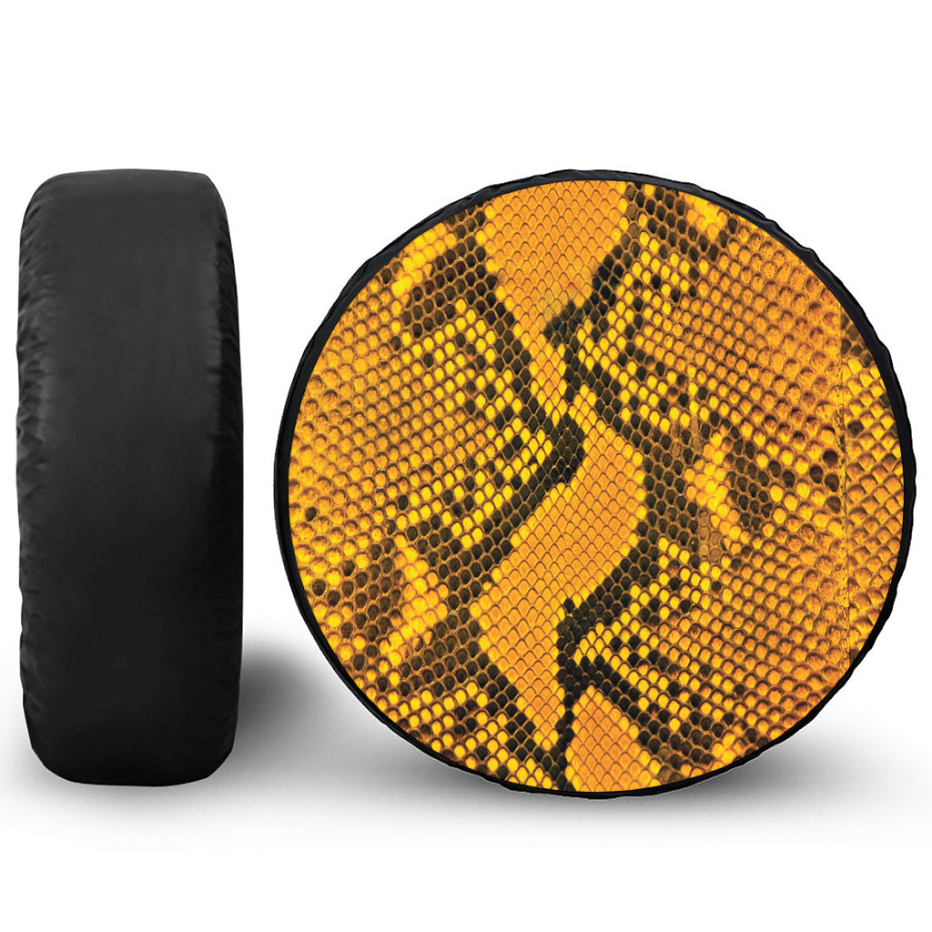 Yellow And Black Snakeskin Print Tire Cover