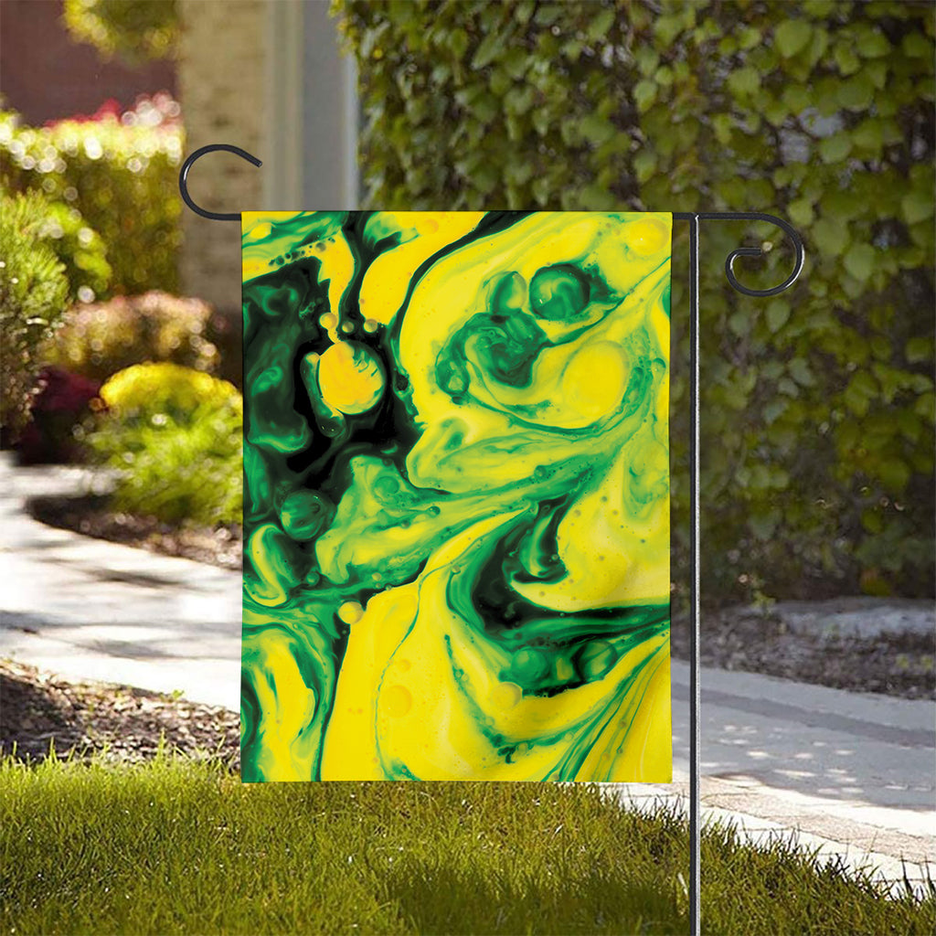 Yellow And Green Acid Melt Print House Flag
