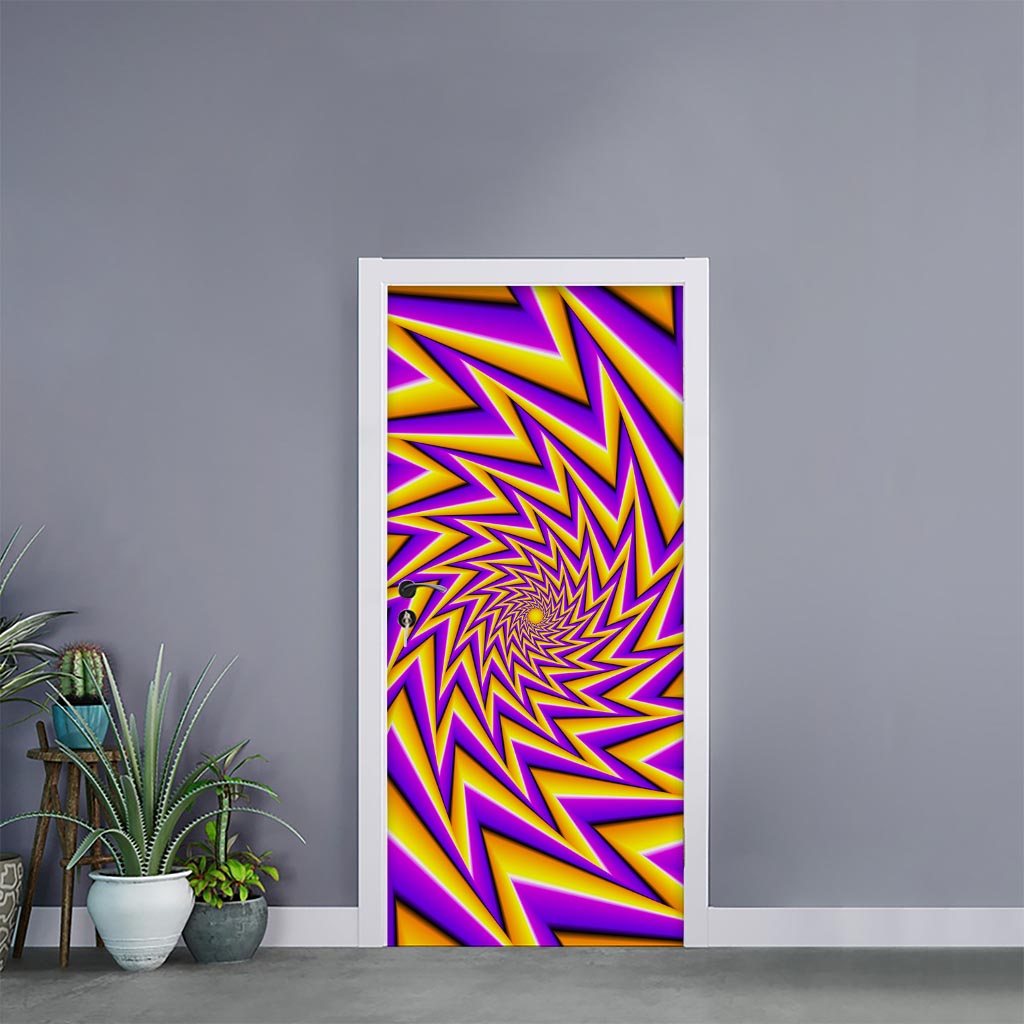 Yellow Big Bang Moving Optical Illusion Door Sticker