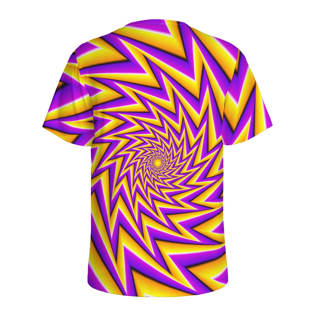 Yellow Big Bang Moving Optical Illusion Men's Sports T-Shirt