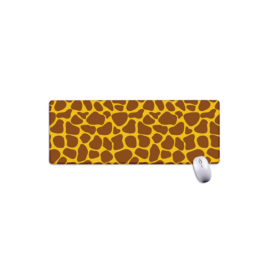 Yellow Brown Giraffe Pattern Print Extended Mouse Pad