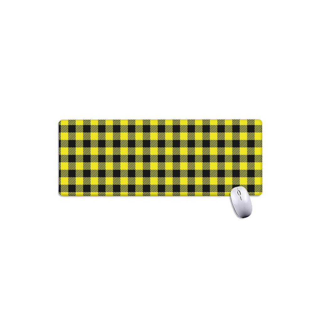 Yellow Buffalo Plaid Print Extended Mouse Pad