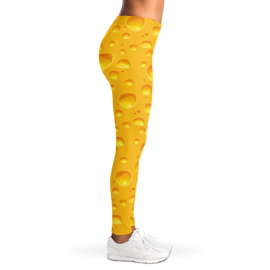 Yellow Cheese Print Women's Leggings