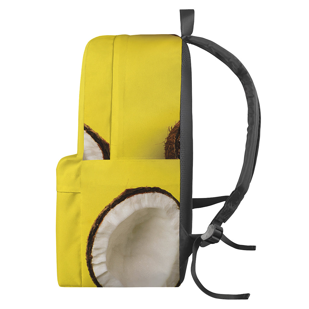 Yellow Coconut Pattern Print Backpack