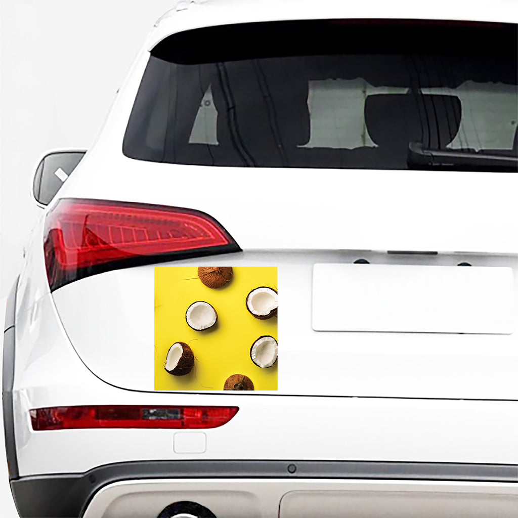 Yellow Coconut Pattern Print Car Sticker