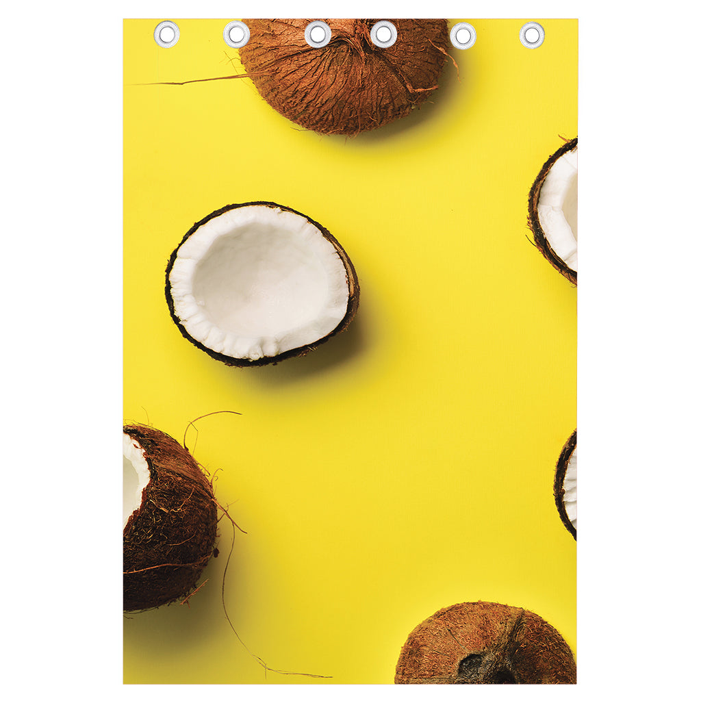 Yellow Coconut Pattern Print Curtain