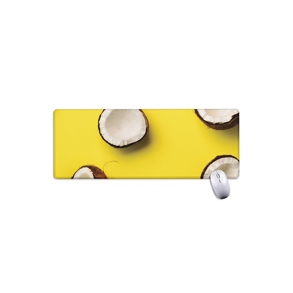 Yellow Coconut Pattern Print Extended Mouse Pad