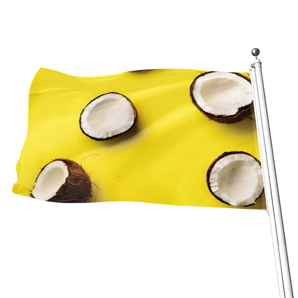 Yellow Coconut Pattern Print Flag