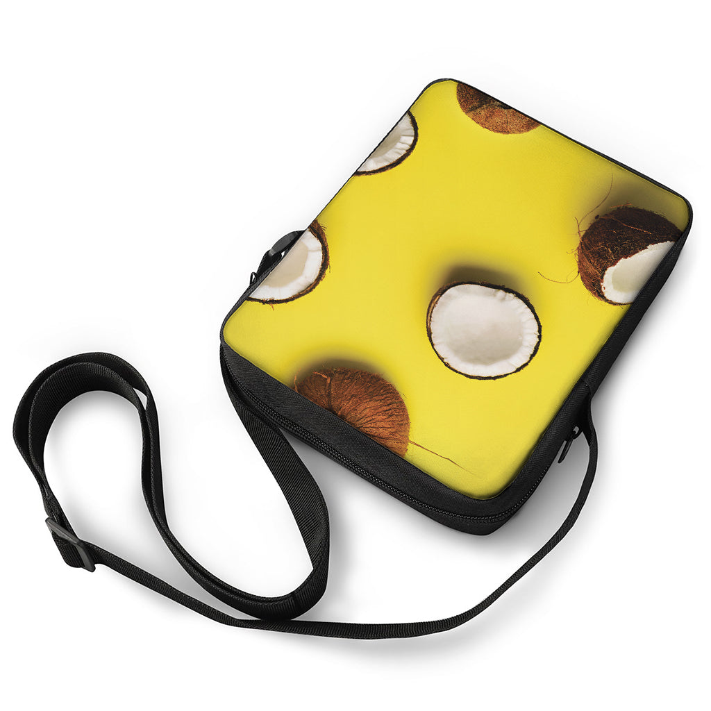 Yellow Coconut Pattern Print Rectangular Crossbody Bag