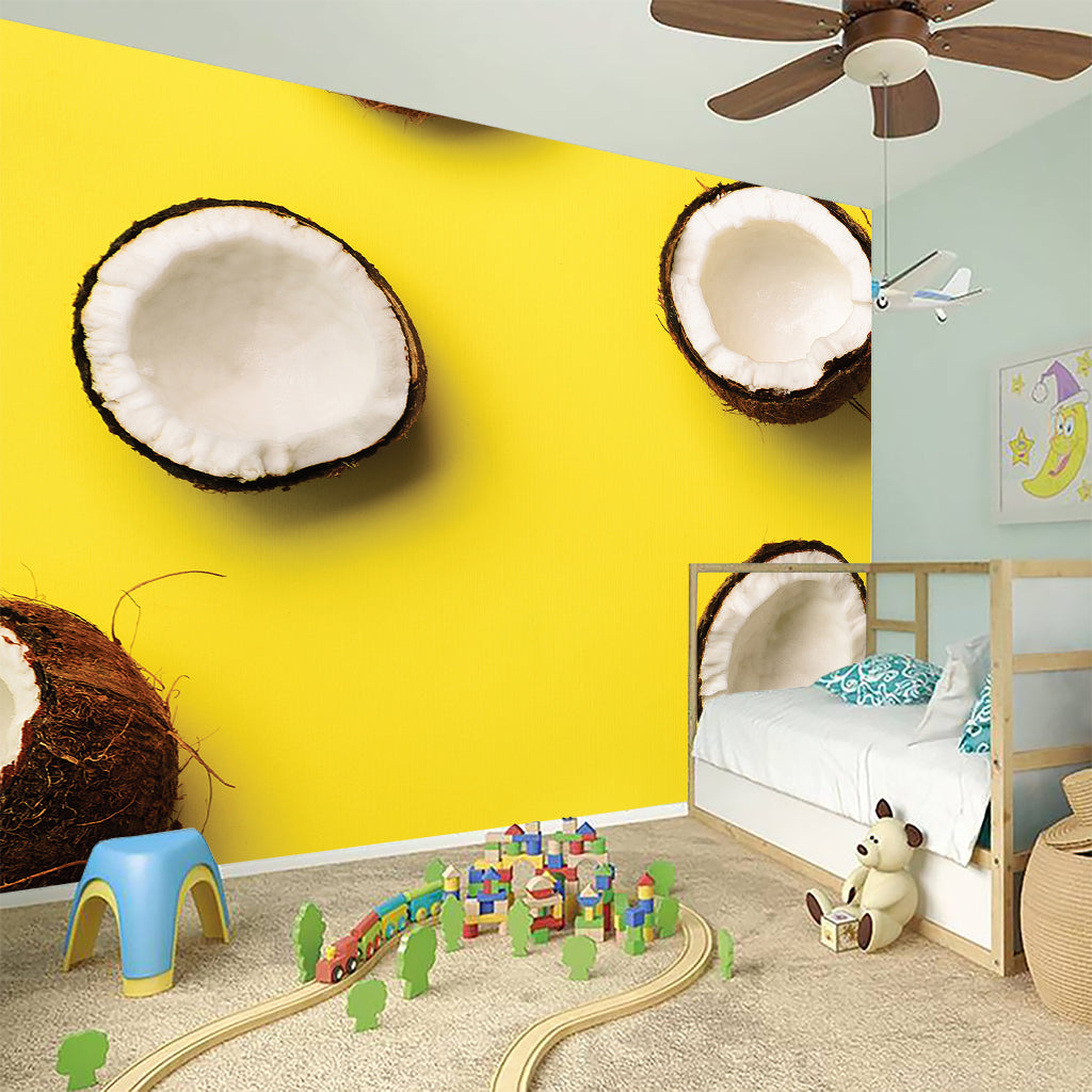 Yellow Coconut Pattern Print Wall Sticker