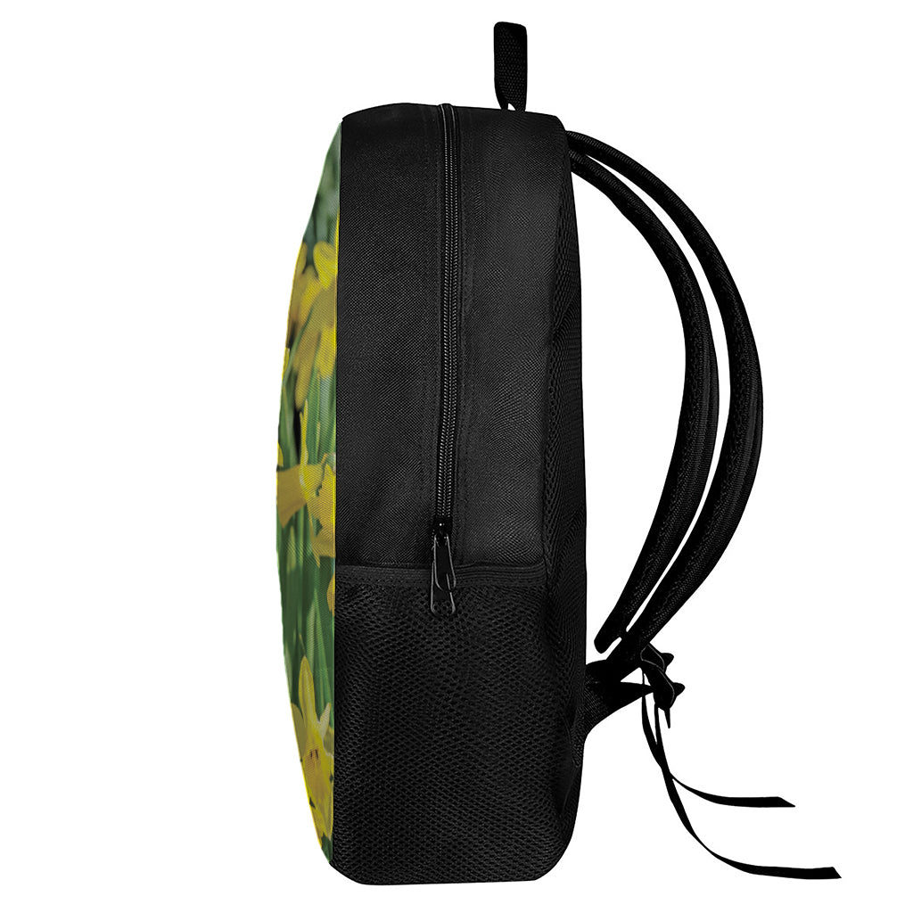 Yellow Daffodil Flower Print 17 Inch Backpack