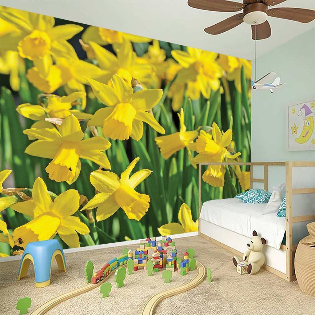 Yellow Daffodil Flower Print Wall Sticker