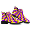 Yellow Dizzy Moving Optical Illusion Flat Ankle Boots