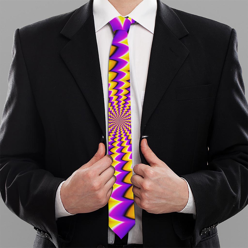 Yellow Dizzy Moving Optical Illusion Necktie