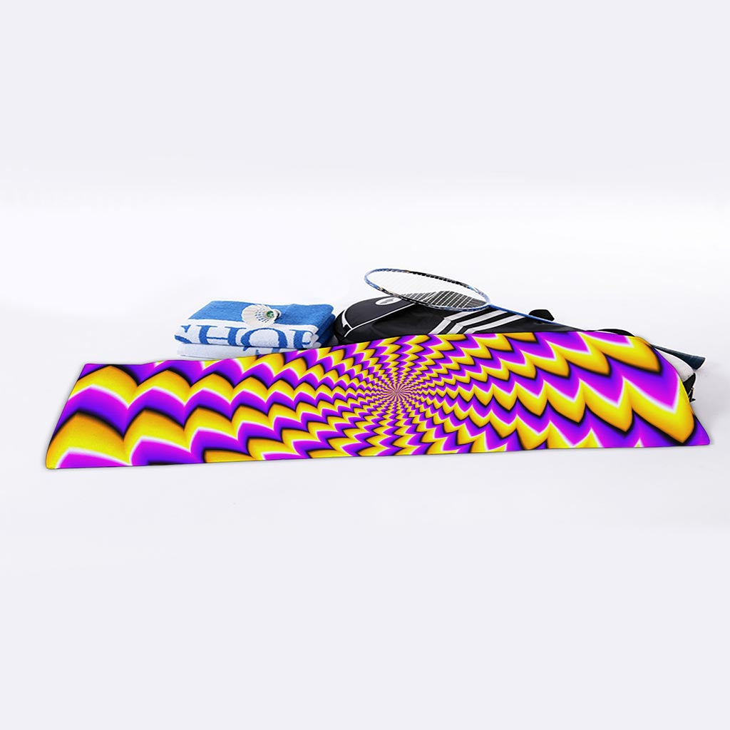 Yellow Dizzy Moving Optical Illusion Sports Towel