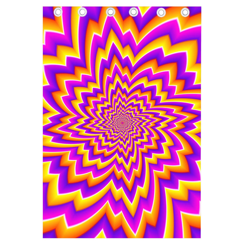 Yellow Expansion Moving Optical Illusion Curtain
