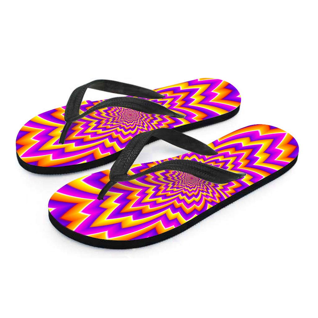 Yellow Expansion Moving Optical Illusion Flip Flops