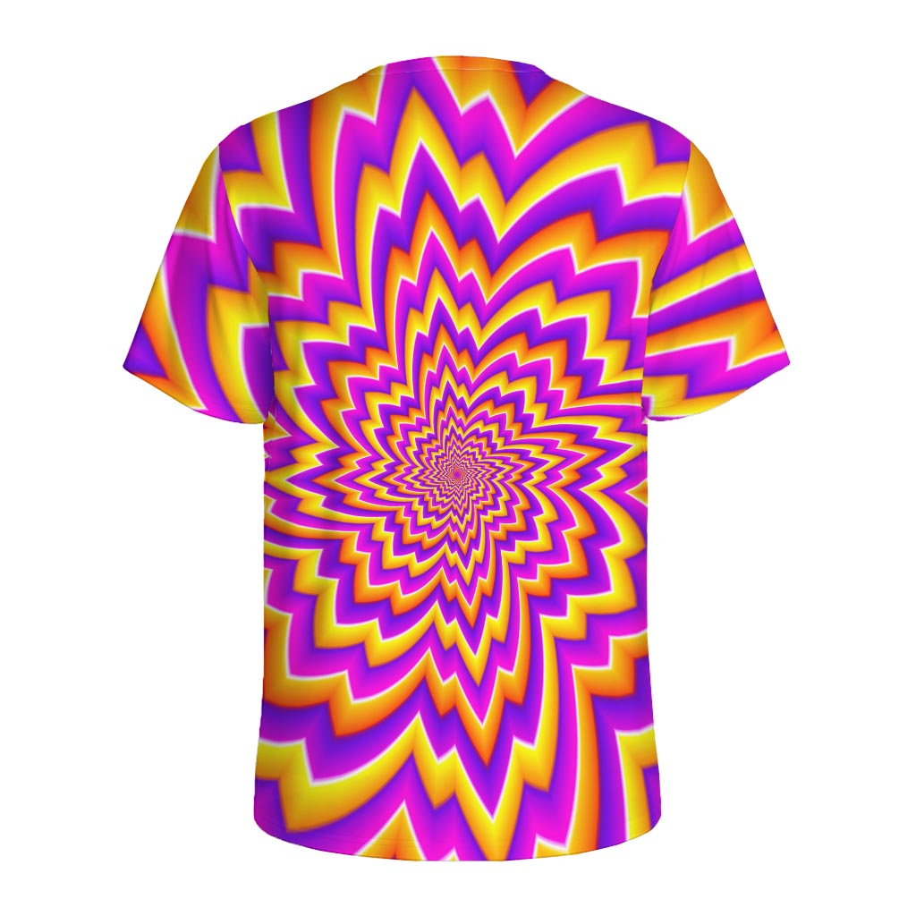 Yellow Expansion Moving Optical Illusion Men's Sports T-Shirt