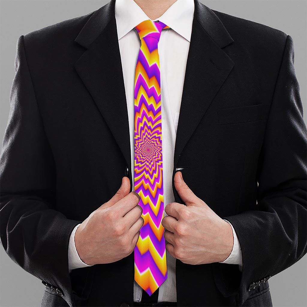 Yellow Expansion Moving Optical Illusion Necktie
