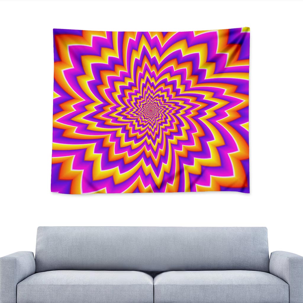Yellow Expansion Moving Optical Illusion Tapestry