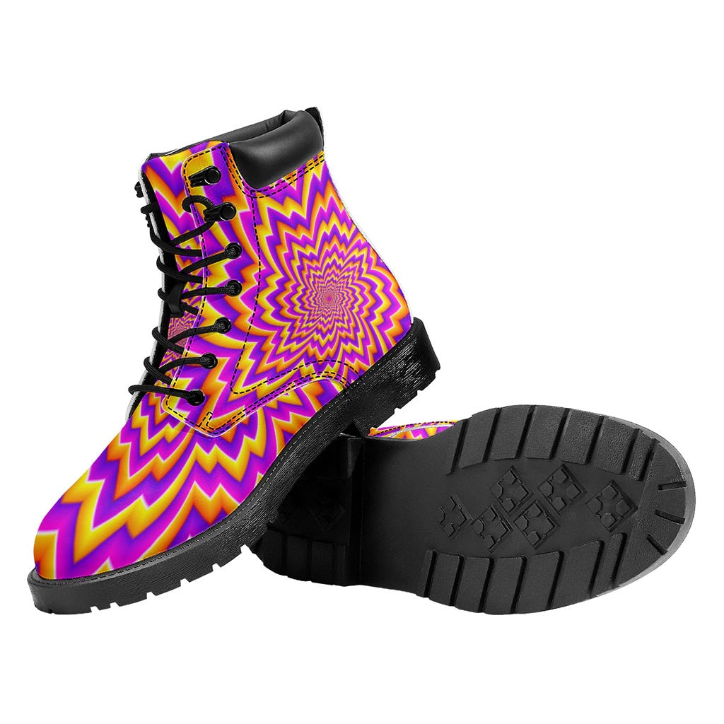 Yellow Expansion Moving Optical Illusion Work Boots