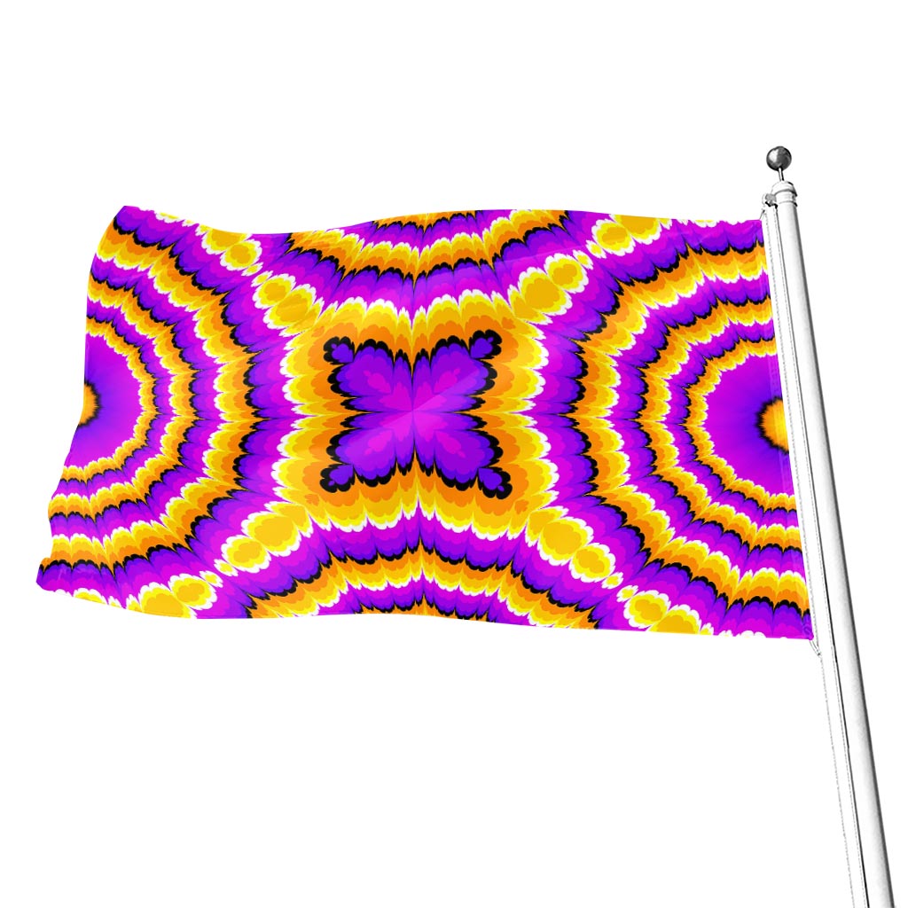 Yellow Explosion Moving Optical Illusion Flag