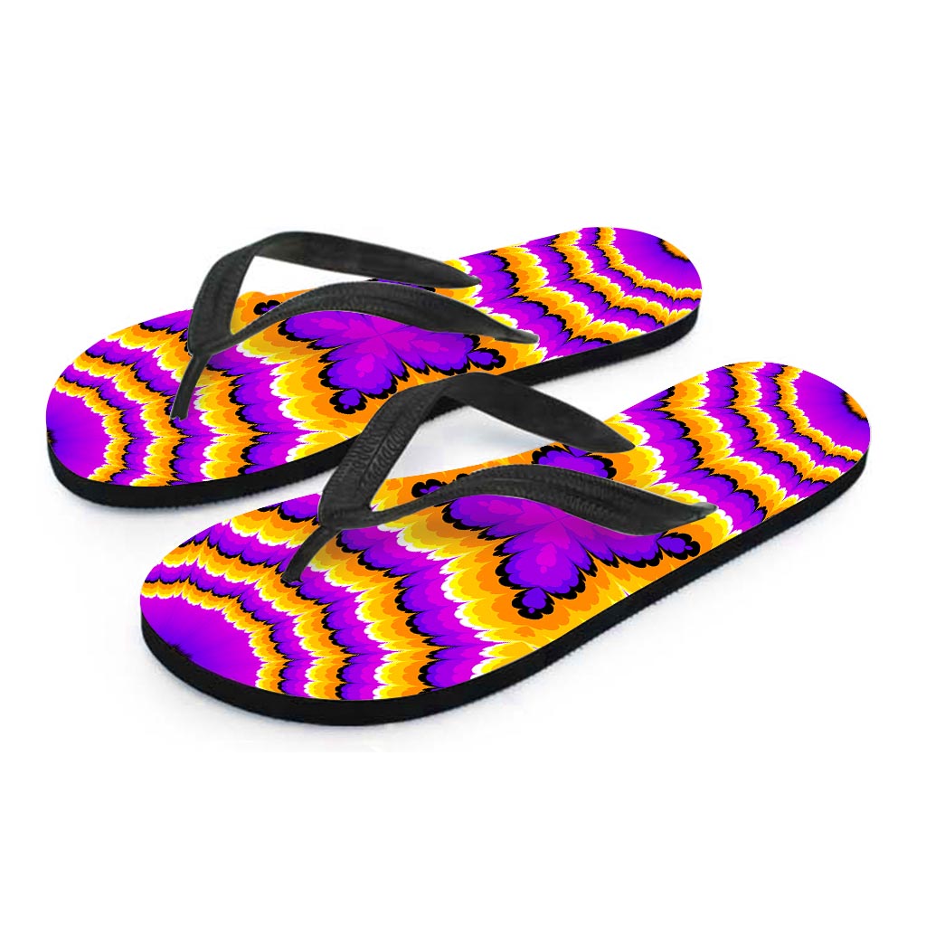 Yellow Explosion Moving Optical Illusion Flip Flops