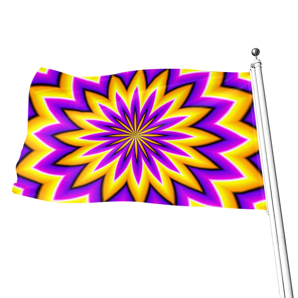 Yellow Flower Moving Optical Illusion Flag