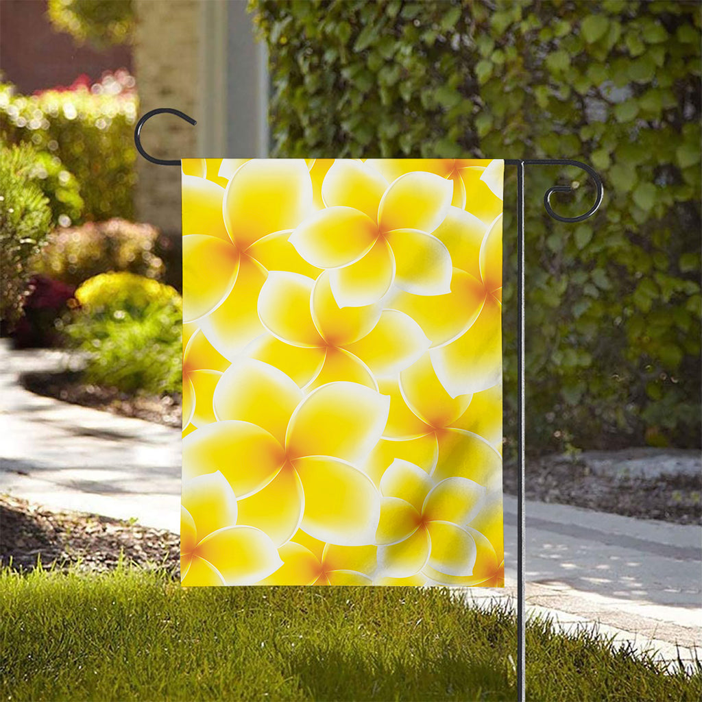 Yellow Frangipani Pattern Print House Flag