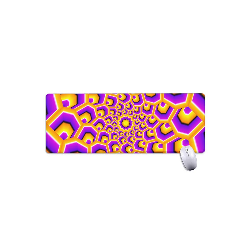 Yellow Hive Moving Optical Illusion Extended Mouse Pad