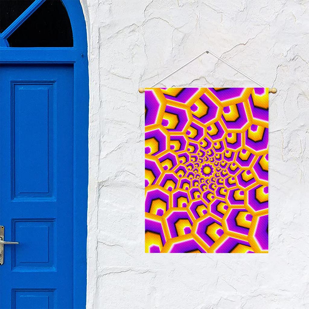 Yellow Hive Moving Optical Illusion Garden Flag