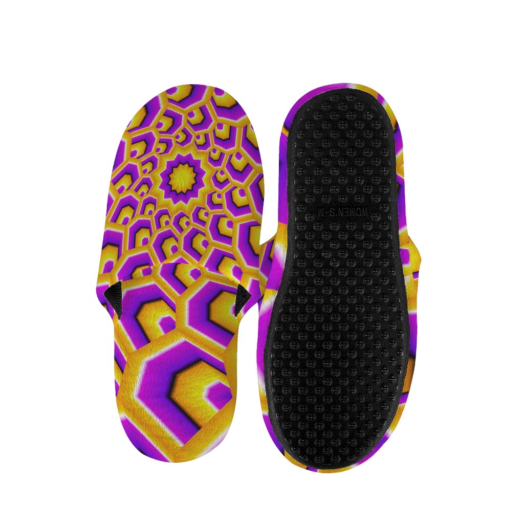 Yellow Hive Moving Optical Illusion Slippers