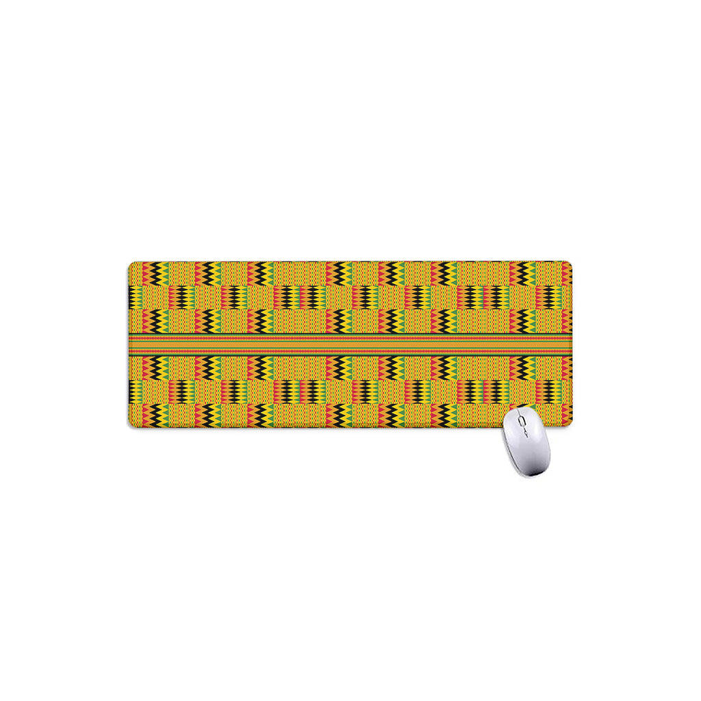 Yellow Kente Pattern Print Extended Mouse Pad