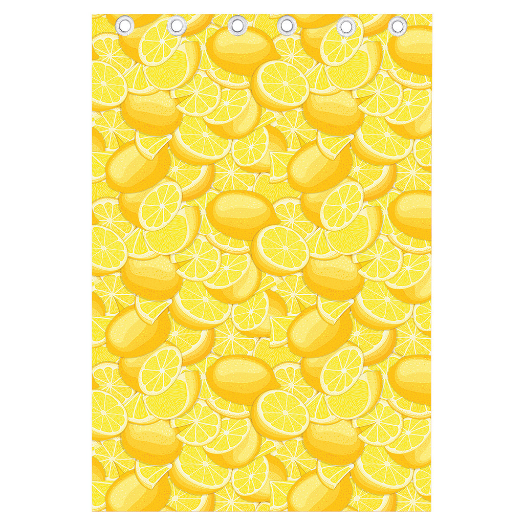 Yellow Lemon Pattern Print Curtain