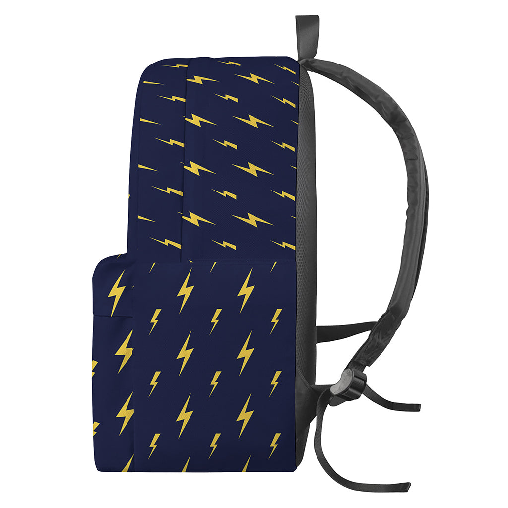 Yellow Lightning Bolts Pattern Print Backpack