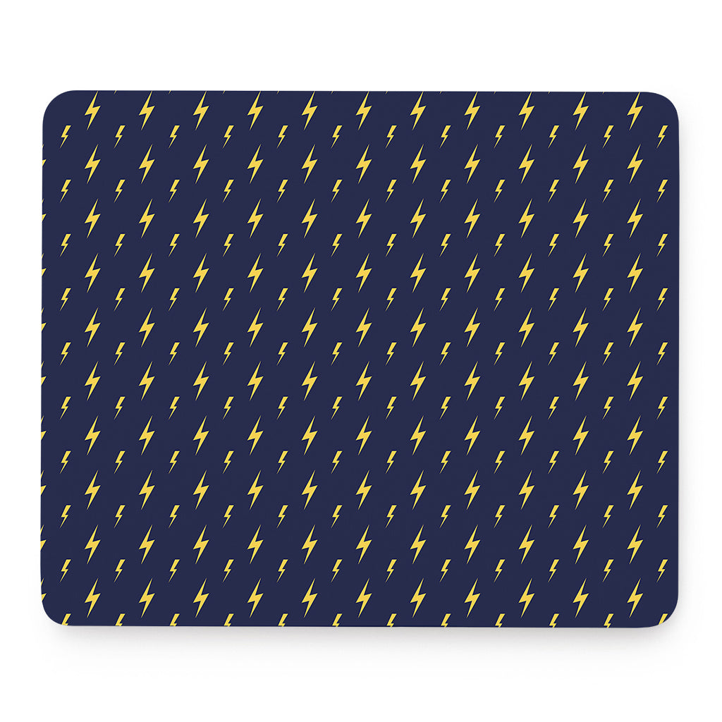 Yellow Lightning Bolts Pattern Print Mouse Pad