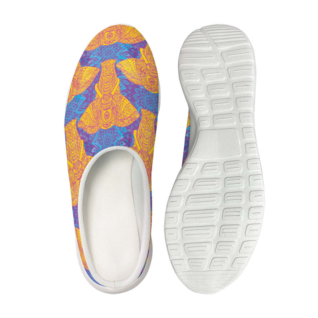 Yellow Mandala Elephant Pattern Print Mesh Casual Shoes