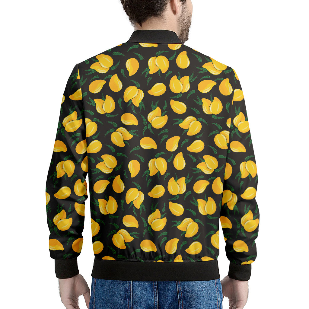 Yellow Mango Fruit Pattern Print Men's Bomber Jacket