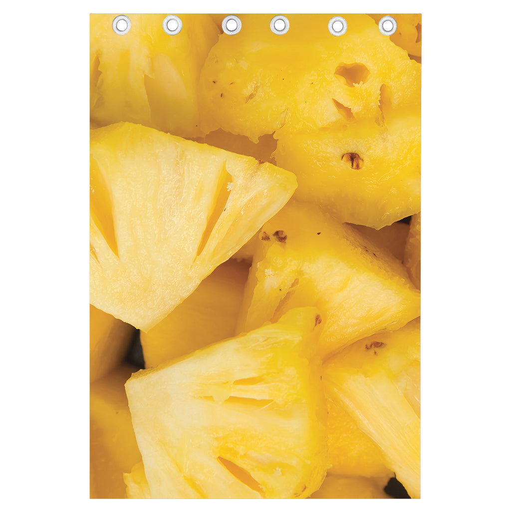 Yellow Pineapple Pieces Print Curtain