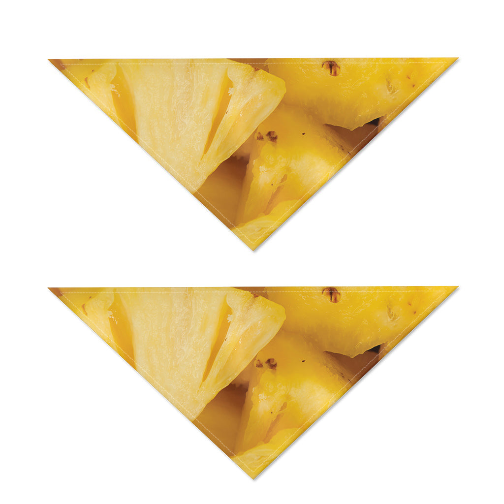 Yellow Pineapple Pieces Print Dog Bandana