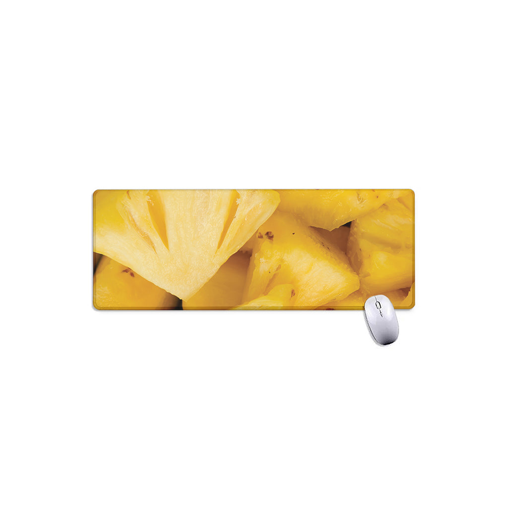 Yellow Pineapple Pieces Print Extended Mouse Pad
